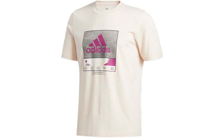 Adidas Adidas T Shirts Men's Light Pink Crew Neck Moderate Straight Fit