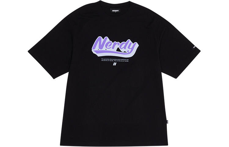 Nerdy T Shirts Unisex Black Crew Neck Moderate Straight Fit