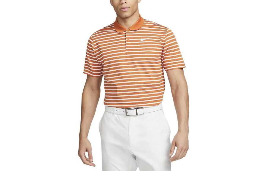 Nike Nike T Shirts Men's Orange Red Polo Collar Moderate Straight Fit