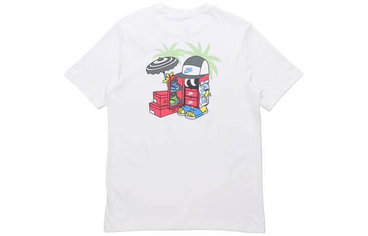 Nike Nike T Shirts Men's White Crew Neck Moderate Straight Fit