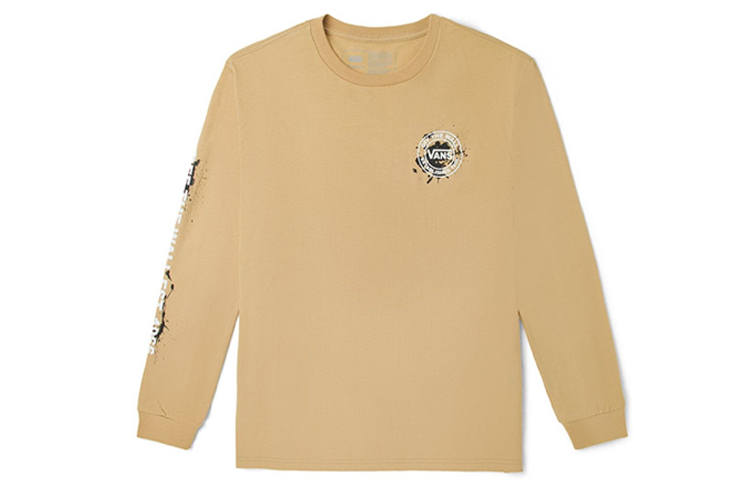 Vans T Shirts Unisex Khaki Crew Neck Moderate Straight Fit