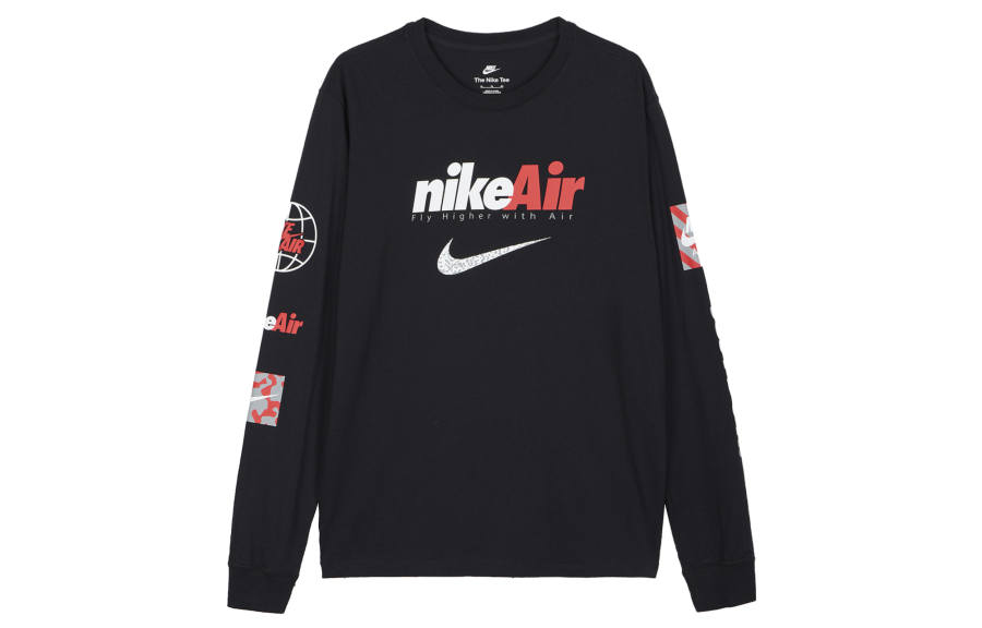 Nike Nike T Shirts Men's Black Crew Neck Moderate Straight Fit