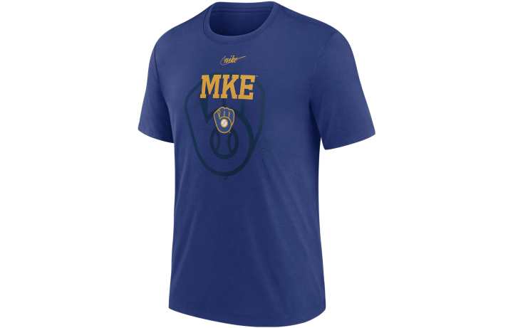 Nike Nike T Shirts Men's Blue Crew Neck Moderate Straight Fit