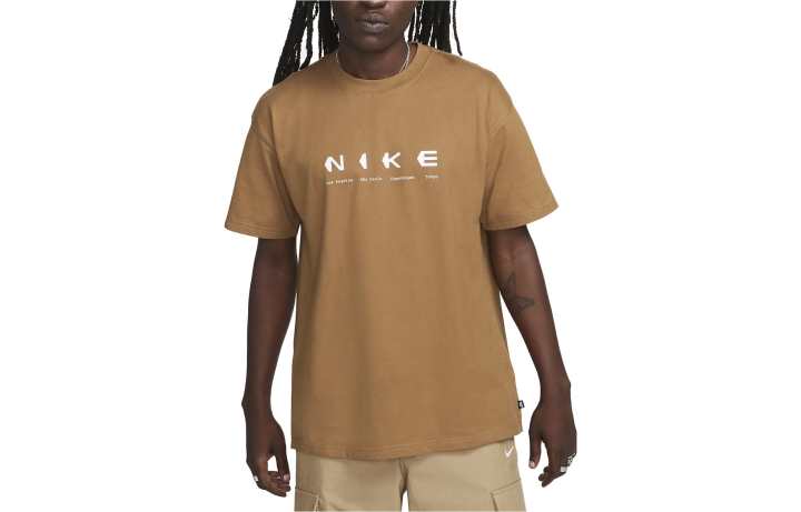 Nike Nike T Shirts Men's Brown Crew Neck Moderate Straight Fit