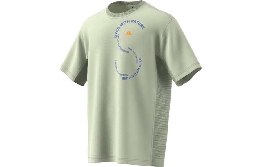 Adidas Adidas T Shirts Unisex Mystic Yellow Green Crew Neck Moderate Straight Fit