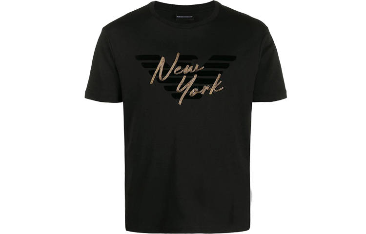 EMPORIO ARMANI T Shirts Men's Black Crew Neck Moderate