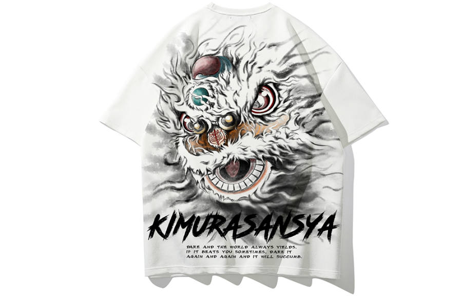 SANSYAS T Shirts Unisex White Crew Neck Moderate Straight Fit