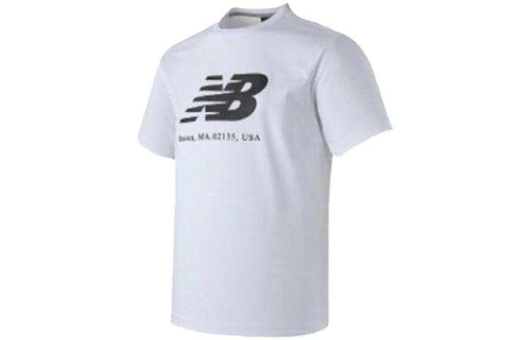 New Balance New Balance T Shirts Men's White Crew Neck Moderate Straight Fit