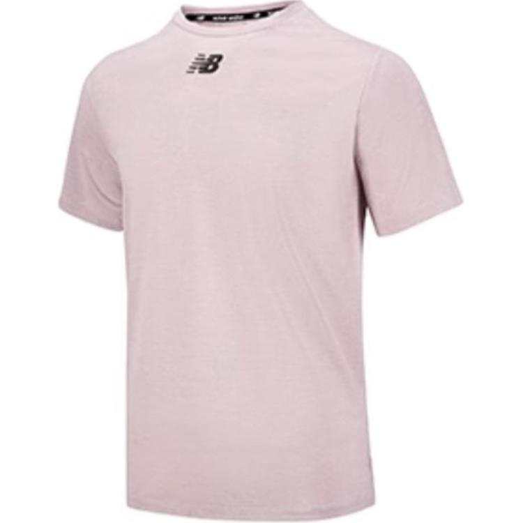 New Balance New Balance T Shirts Men's Pink Crew Neck Moderate