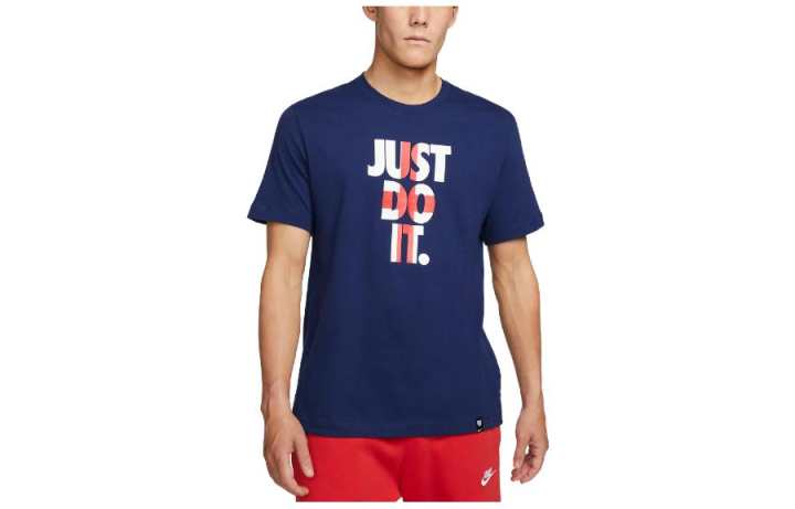 Nike Nike T Shirts Men's Blue Crew Neck Moderate Straight Fit