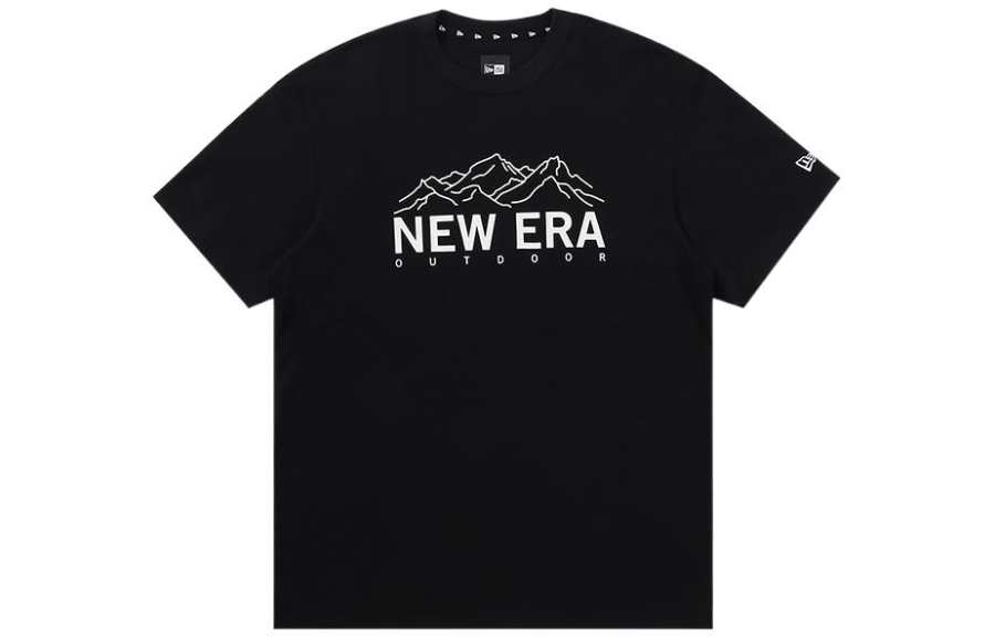 New Era T Shirts Unisex Black Crew Neck Moderate