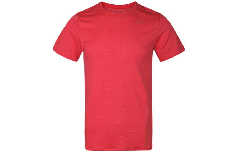 Adidas Adidas T Shirts Men's Red Crew Neck Moderate Straight Fit