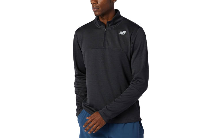 New Balance New Balance T Shirts Men's Black Stand Collar Moderate Straight Fit