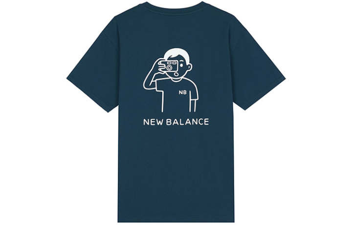New Balance New Balance Noritake Collection Set in Sleeve T Shirt Unisex Navy Blue