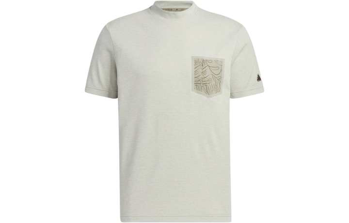 Adidas Adidas T Shirts Men's Pebble Silver Gray Crew Neck Moderate Straight Fit