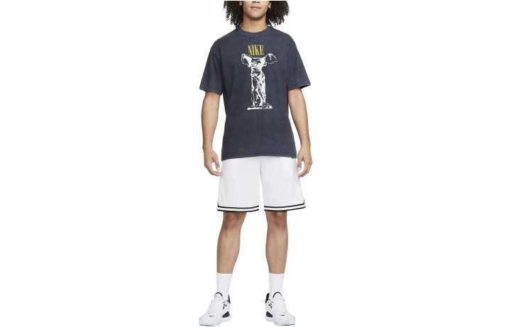 Nike Nike T Shirts Men's Gray Crew Neck Moderate Straight Fit