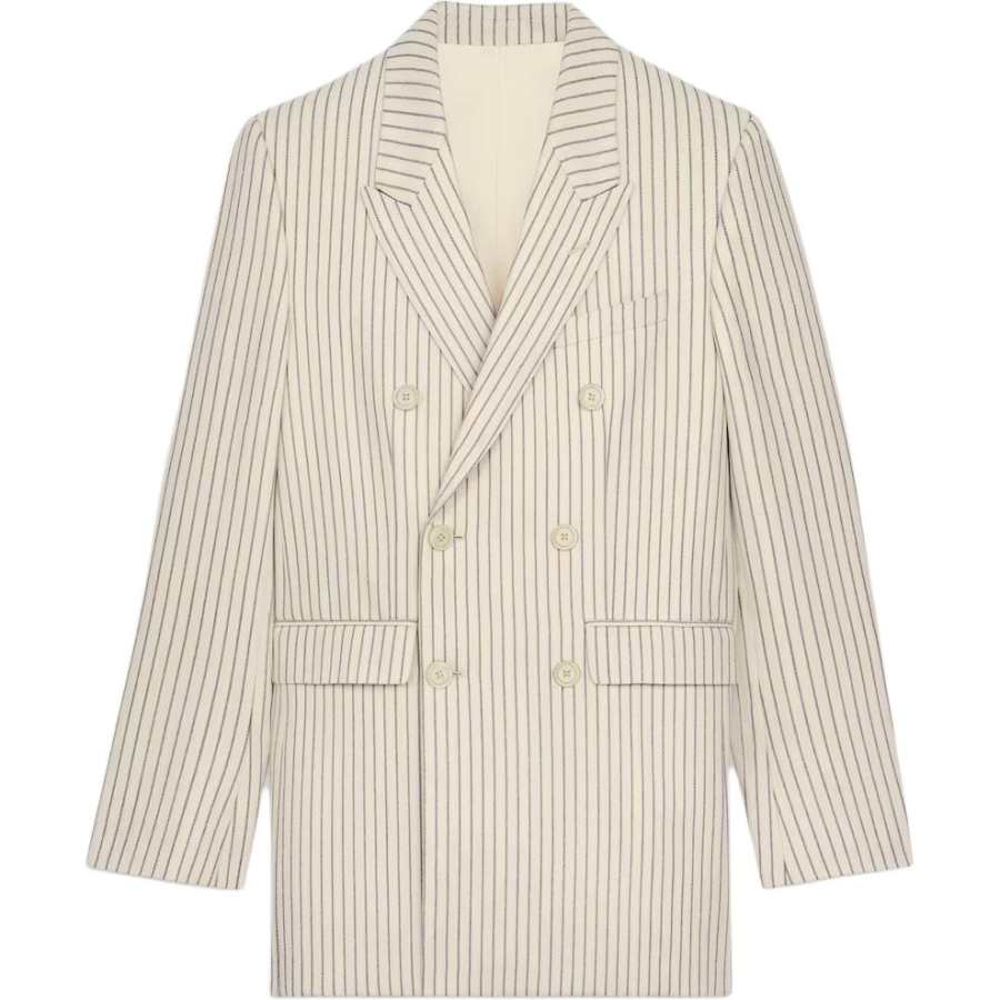 CELINE CELINE Camden Jacket In Striped Wool Gabardine