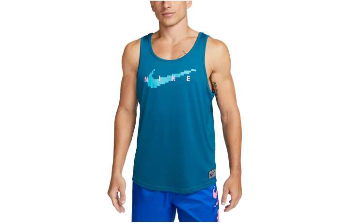 Nike Nike T Shirts Men's Blue Crew Neck Moderate Straight Fit