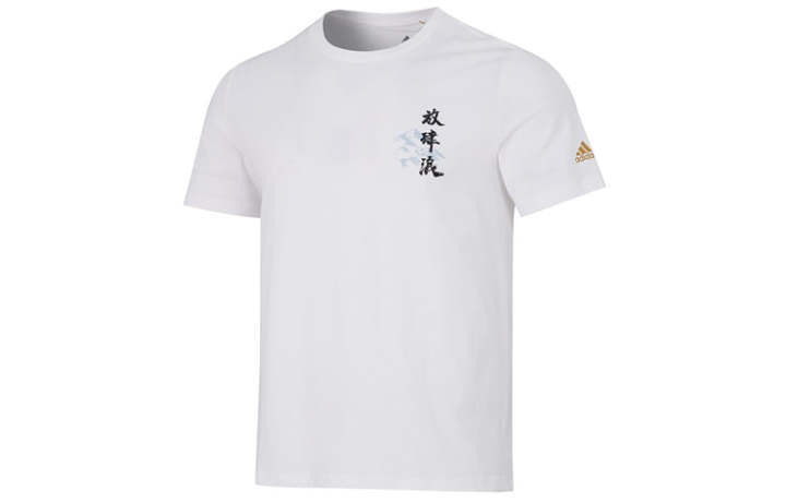 Adidas Adidas T Shirts Men's White Crew Neck Moderate Straight Fit