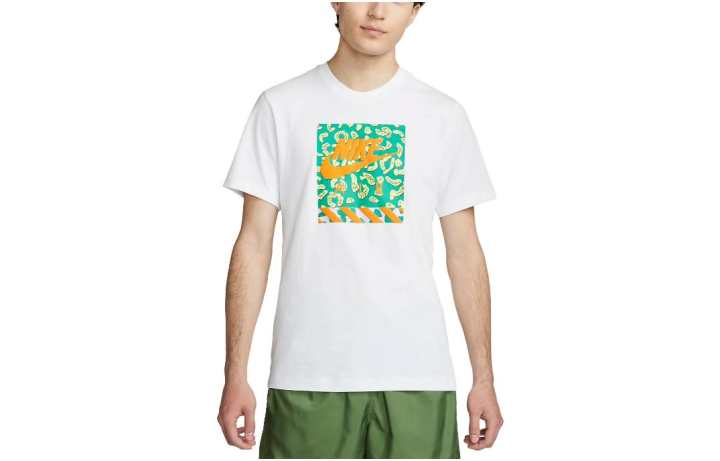Nike Nike T Shirts Men's White Crew Neck Moderate Straight Fit