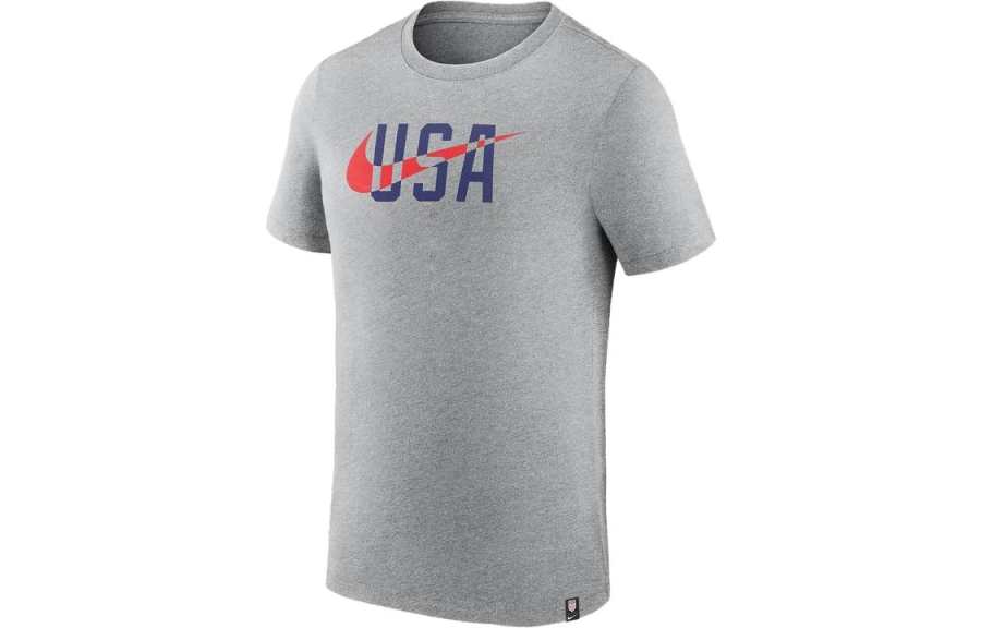 Nike Nike T Shirts Men's Gray Crew Neck Moderate Straight Fit