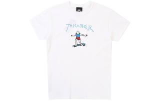 Thrasher T Shirts Unisex White Crew Neck Moderate Heavyweight