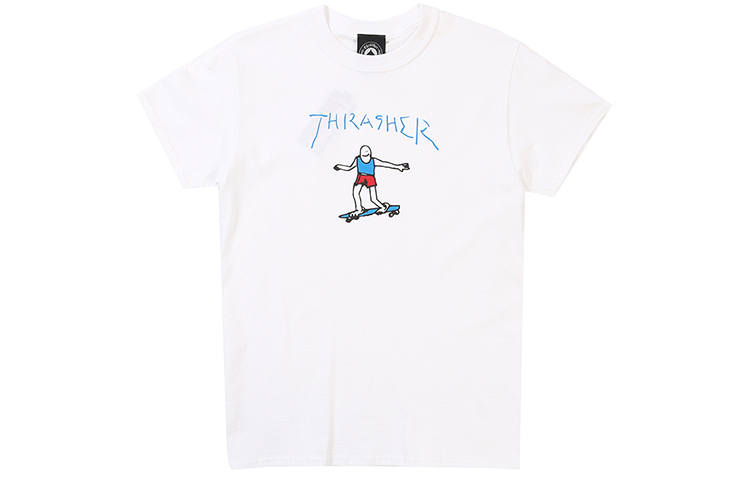 Thrasher T Shirts Unisex White Crew Neck Moderate Heavyweight