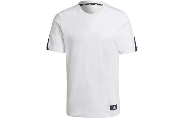 Adidas Adidas T Shirts Men's White Crew Neck Moderate Straight Fit