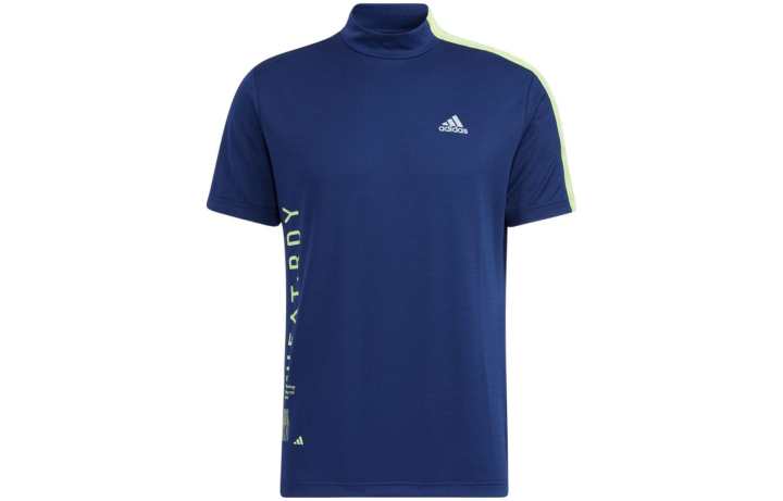 Adidas Adidas T Shirts Men's Blue Stand Collar Moderate Straight Fit