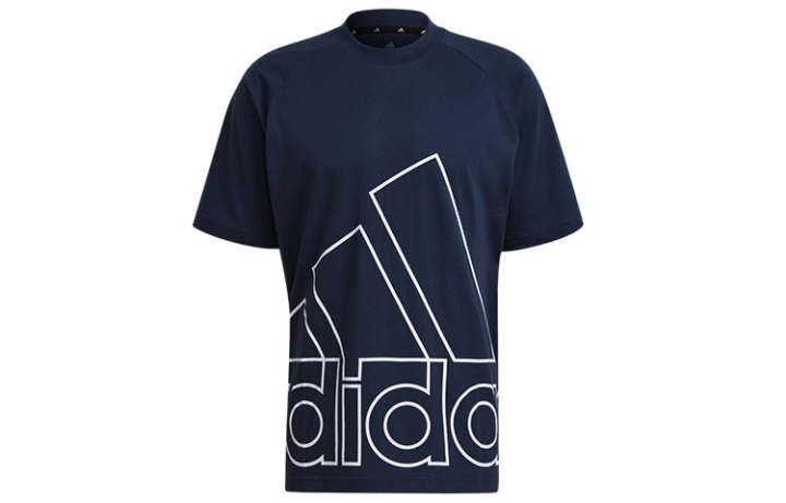 Adidas Adidas T Shirts Men's Navy Blue Crew Neck Moderate Straight Fit