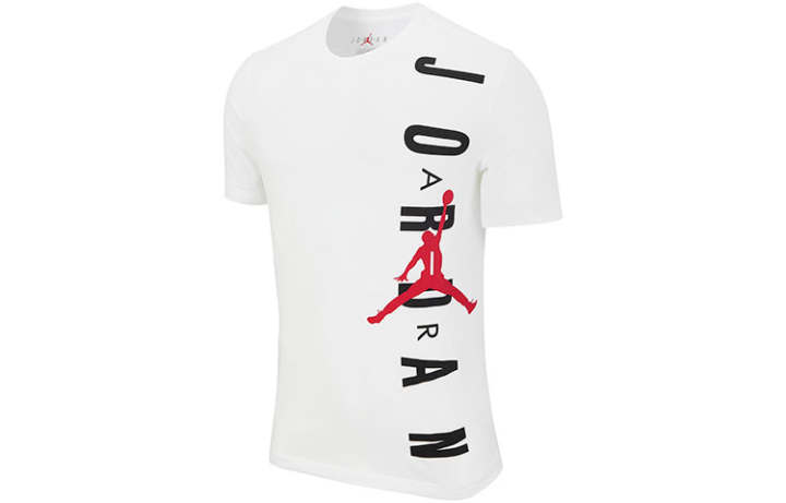 Jordan Jordan T Shirts Men's White Crew Neck Moderate Straight Fit