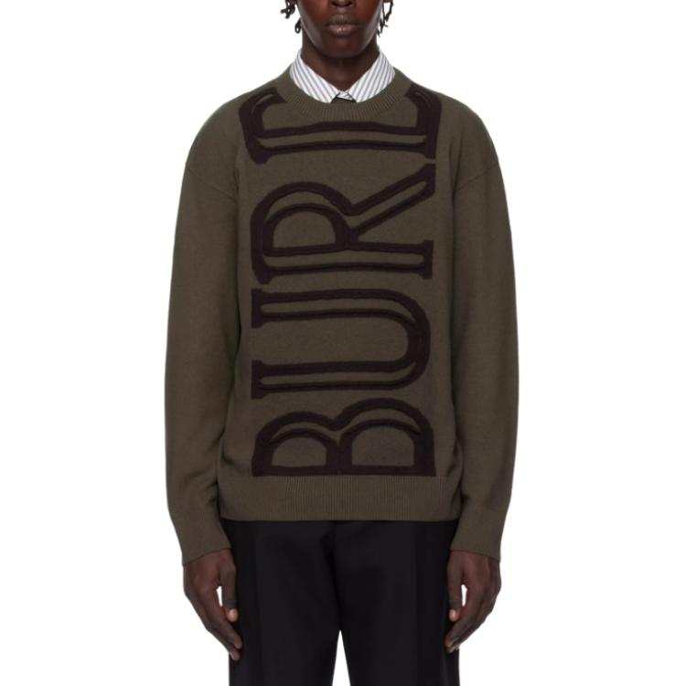 Burberry Sweaters Men's Brown Crew Neck Moderate