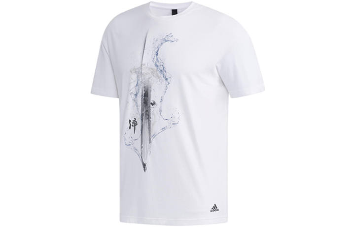 Adidas Adidas T Shirts Men's White Crew Neck Moderate Straight Fit