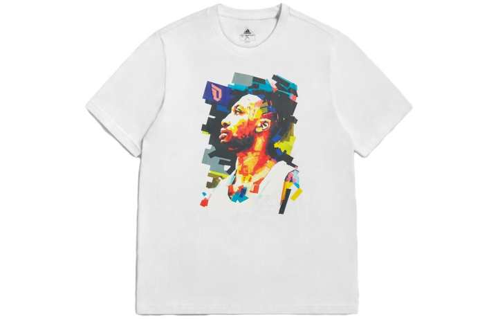 Adidas Adidas T Shirts Men's White Crew Neck Moderate Straight Fit