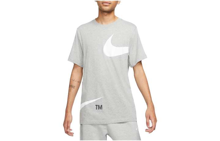 Nike Nike T Shirts Men's Silver Gray Crew Neck Moderate Straight Fit