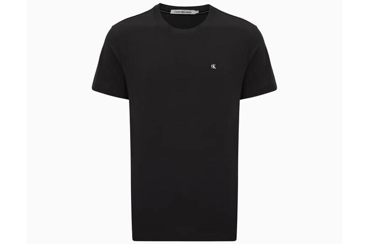 Calvin Klein T Shirts Men's Black Crew Neck Moderate Straight Fit