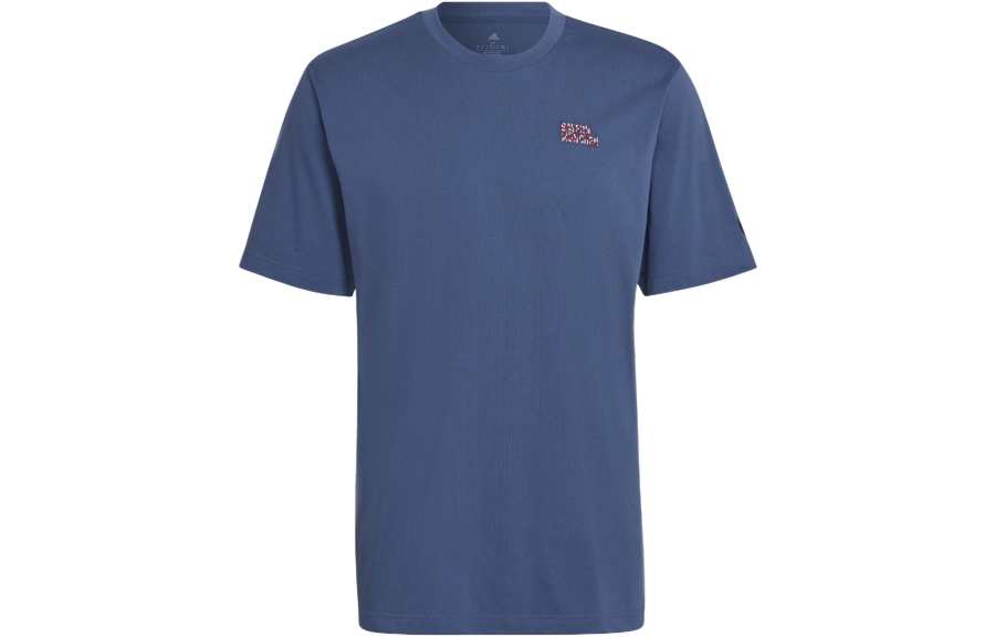 Adidas Adidas T Shirts Men's Dark Blue Crew Neck Moderate Straight Fit