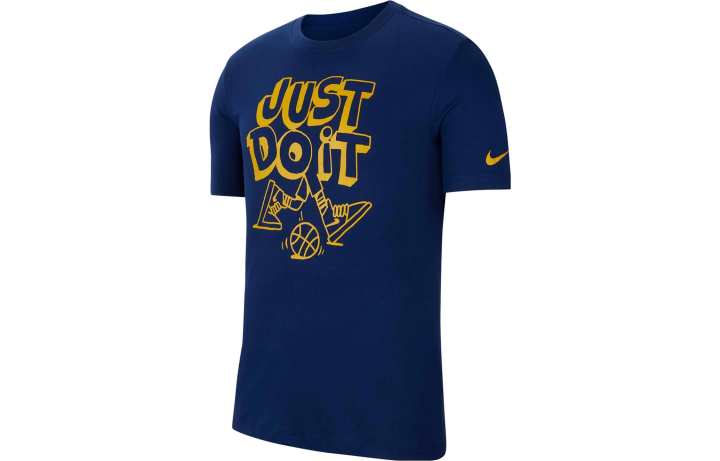 Nike Nike T Shirts Men's Blue Crew Neck Moderate Straight Fit