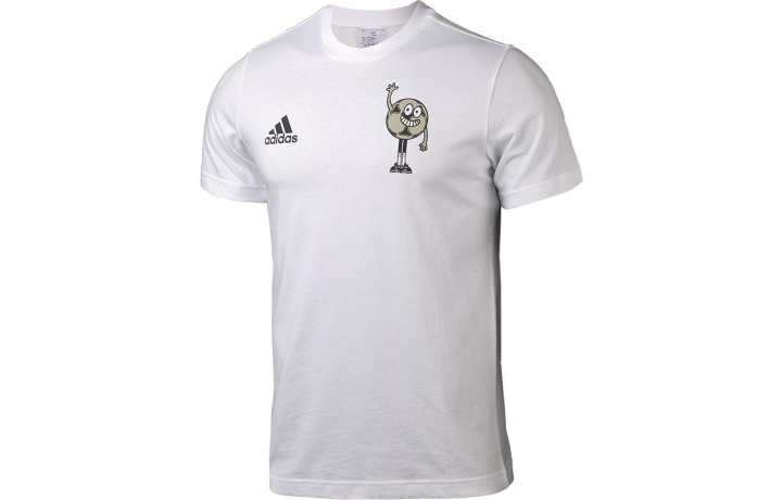 Adidas Adidas T Shirts Men's White Crew Neck Moderate Straight Fit