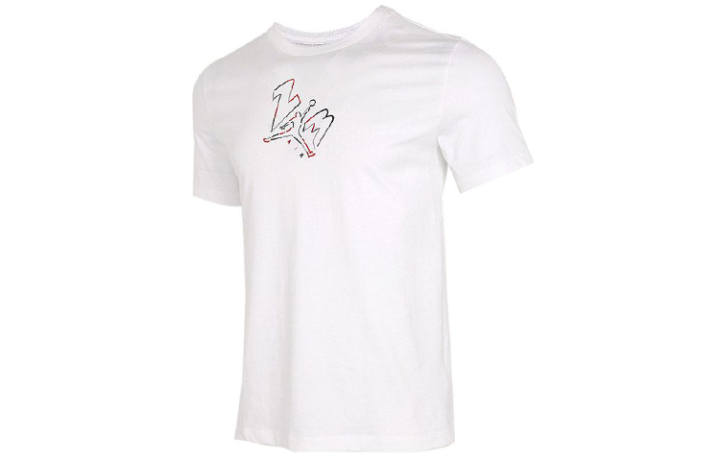 Jordan Jordan T Shirts Men's White Crew Neck Moderate Straight Fit