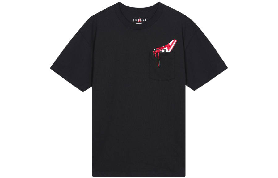 Jordan Jordan T Shirts Men's Black Crew Neck Moderate Straight Fit