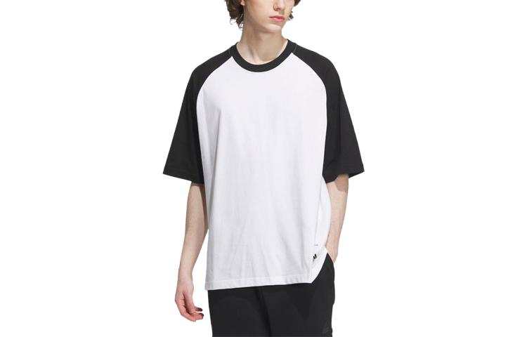 Adidas Adidas T Shirts Men's Black/White Crew Neck Moderate Straight Fit
