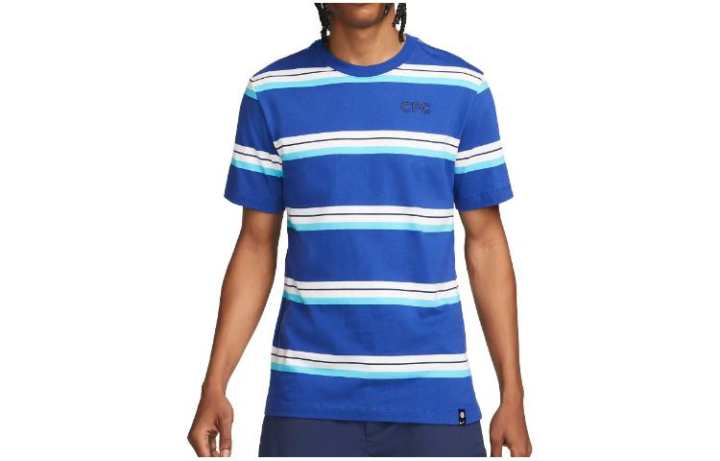 Nike Nike T Shirts Men's Blue Crew Neck Moderate Straight Fit