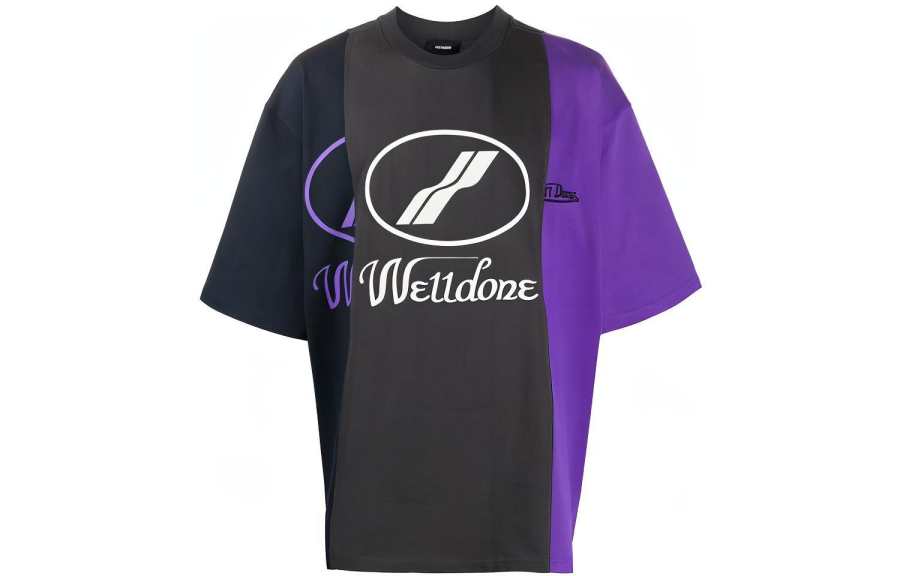 WE11DONE T Shirts Unisex Black Crew Neck Moderate Straight Fit