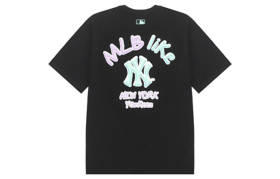 MLB T Shirts Unisex Black Crew Neck Moderate Straight Fit