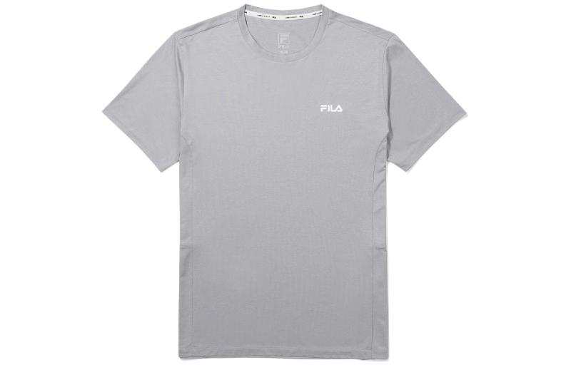 FILA T Shirts Men's Gray Crew Neck Moderate Straight Fit