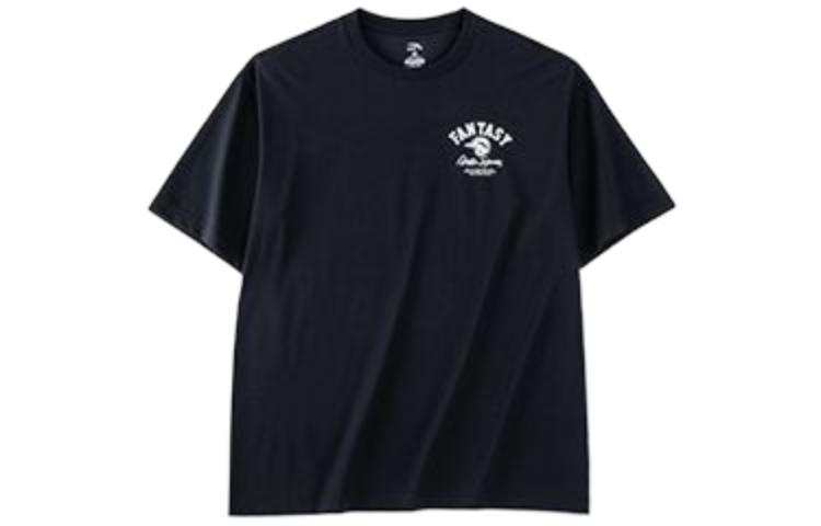 ANTA T Shirts Men's Black Crew Neck Moderate Straight Fit