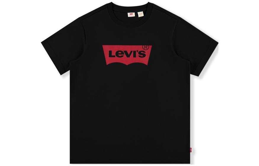 Levis T Shirts Men's Black Crew Neck Moderate Straight Fit