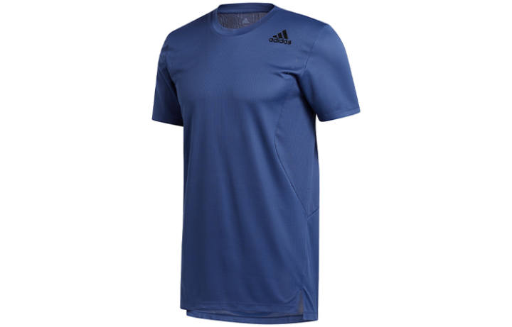 Adidas Adidas T Shirts Men's Tech Indigo Crew Neck Moderate Straight Fit