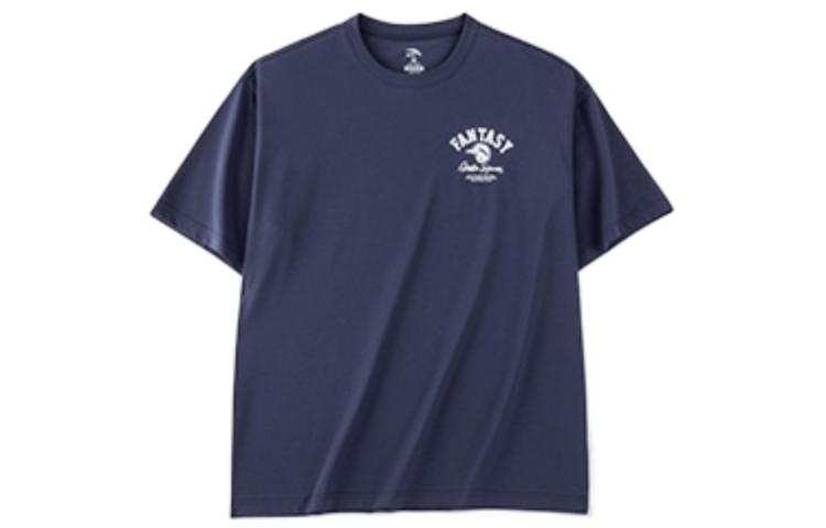 Anta Crew Neck Fitted Straight Fit Short Sleeved T Shirt Men's Dark Navy Blue
